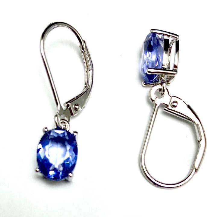 Twan Kee Jewelry - Wholesale Dangle Earrings - Oval Cut Helenite Dangle Earrings in Silver