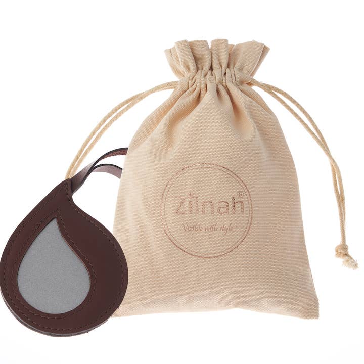 Acessório de couro elegante e reflexivo (marrom) por atacado de Ziinah - vizible with style