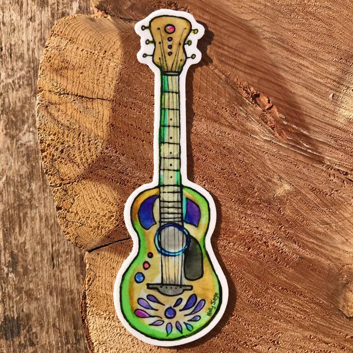 Guitar Music Sticker for wholesale by Holly Sage Art