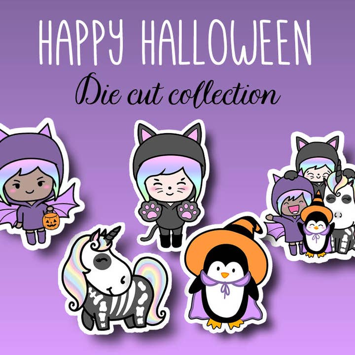 Happy Halloween Sticker DIE CUT Collection for wholesale by Shine Sticker Studio