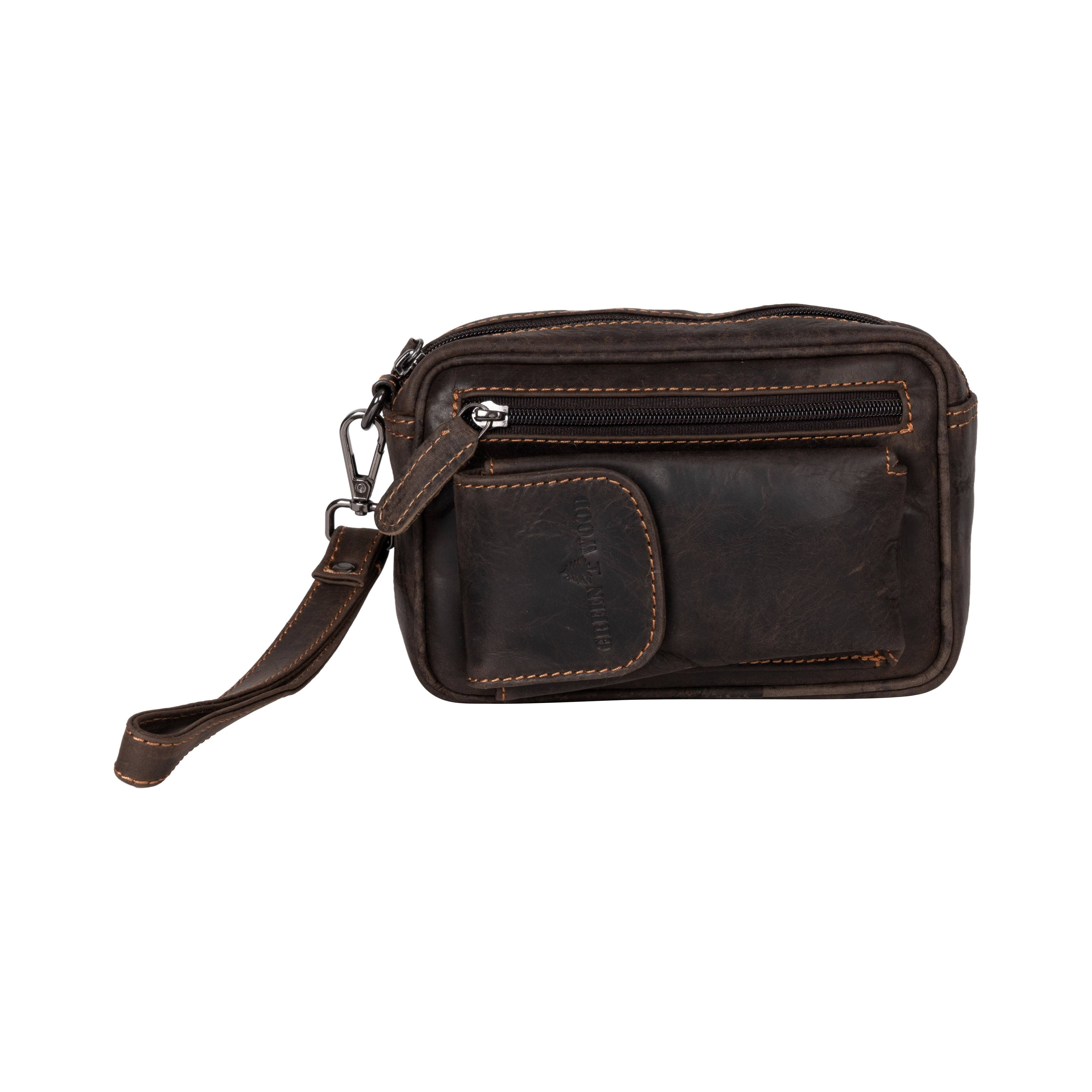 Greenwood Leather AU - Wholesale Crossbody bag – men's - Leather Men's Wrist Bag Tamworth - Brown GW6004BRN