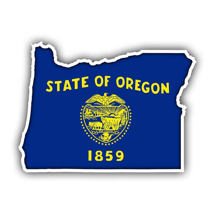 Etiqueta da bandeira do estado de Oregon por atacado de HackStickers