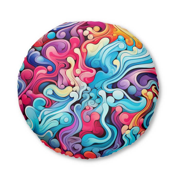 Gurminder Naaz - Round Floor Pillow for wholesale by Velvet Rust