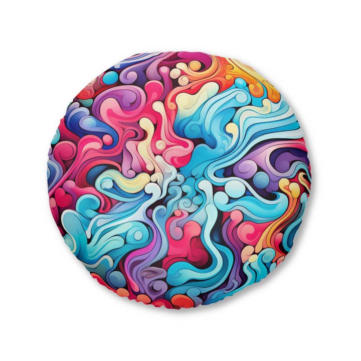 Gurminder Naaz - Round Floor Pillow for wholesale by Velvet Rust