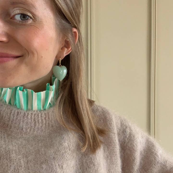 Par de pendientes Olivia GM - Verde aventurina para venta al por mayor de agathe & cocö