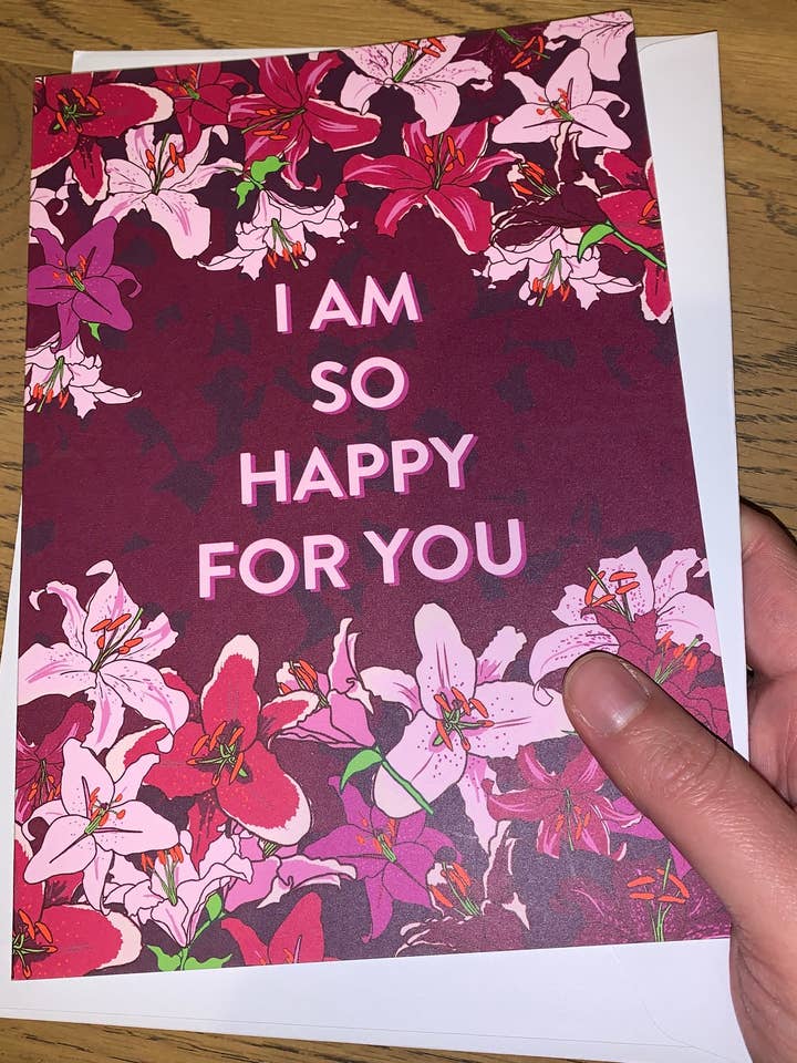 Greeting Cards I Am Happy For You for wholesale by Clemence Prosen Art & Design