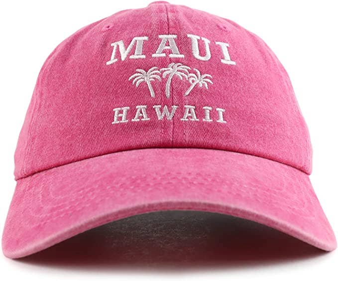 Trendy Apparel Shop - Venta al por mayor Gorra de béisbol - Unisex - Gorra de béisbol bordada Maui Hawaii con palmera19