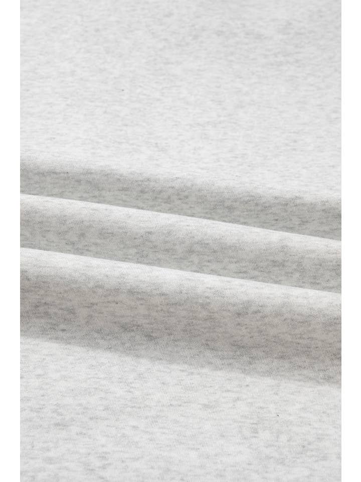 Gray Plus Size Camo Patchwork Zipped Collar Pullover Sweatshirt for wholesale on Faire8