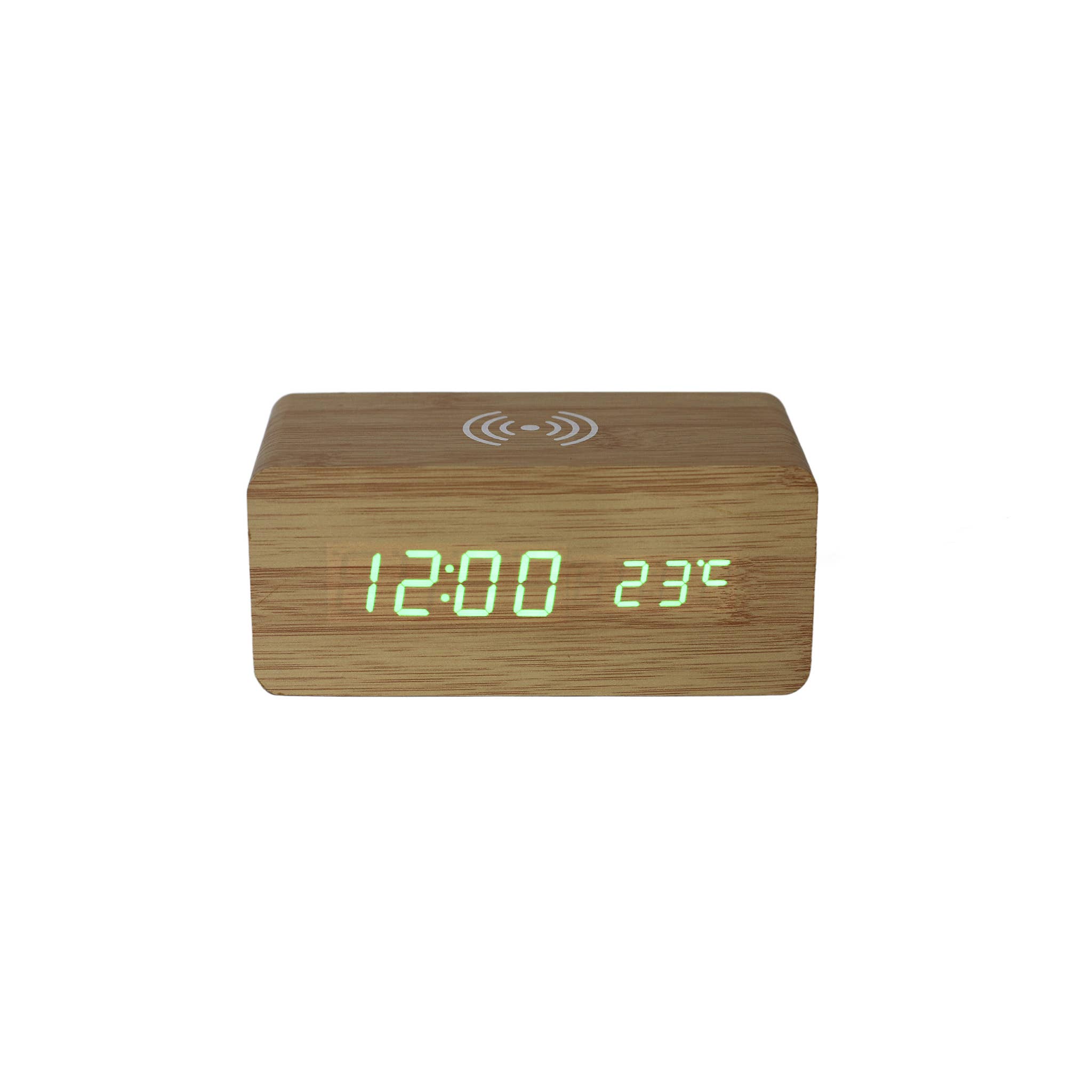 Creative Gifts International Inc. – wholesale Charging dock – Bamboo Wireless Phone Charger/Digital Clock1