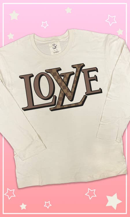 Sugar Stitch - Wholesale T-Shirt (Graphic) - Women's - Designer Love Graphic Long Sleeve T-Shirt