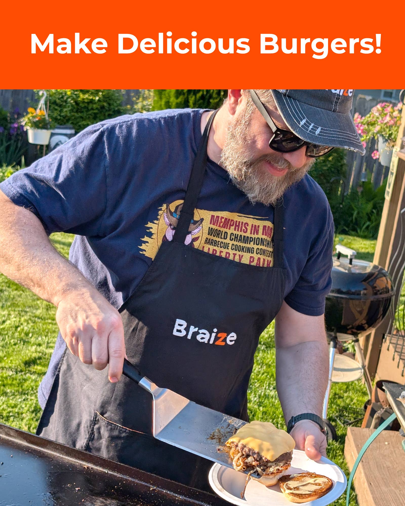 Braize - Wholesale Kitchen Tool/Gadget - Smash Burger Kit – Press, Spatula & Non-Stick Paper Sheets5