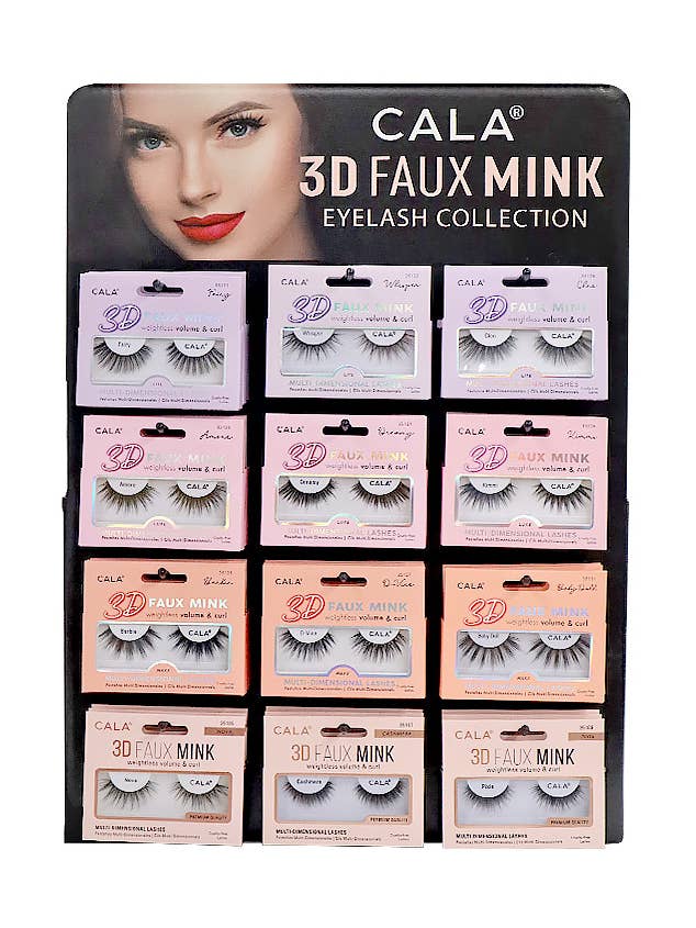 CALA 35000 3D Faux Mink Eyelash Display Set - 72pc for wholesale by PINEAPPLE Beauty