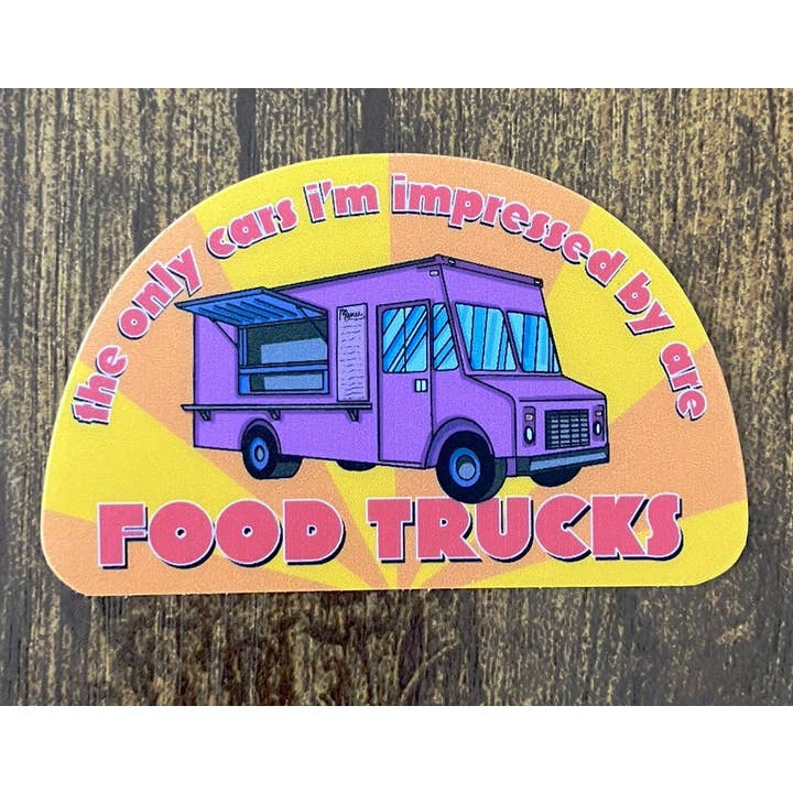 Autocollant Food Truck Lover, autocollant mat 2,5 x 1,75 pouces pour la vente par Wildcard Graphic Design