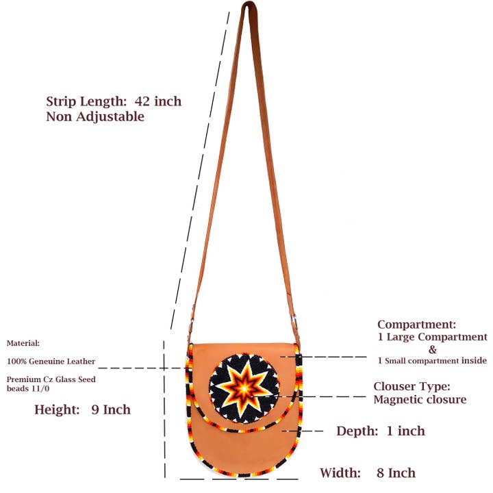 KANGURAH – wholesale Crossbody bag – Women's – Handmade Beaded Leather Crossbody bag , Shoulder Bag