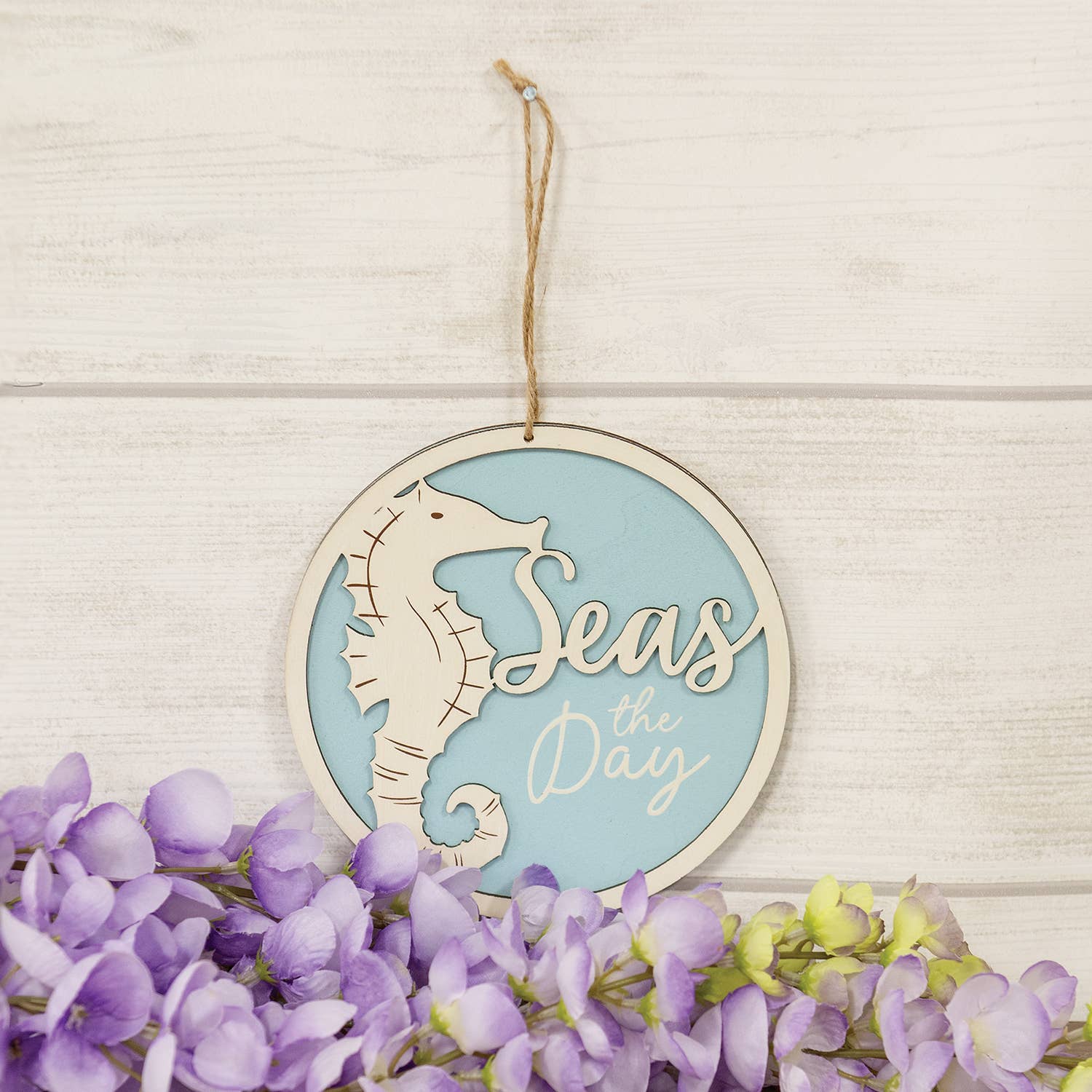 Col House Designs - Wholesale Wall Accent - Seas the Day Seahorse Round Hanger1