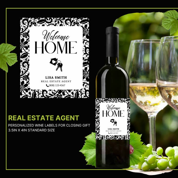 Welcome Home Wine Labels – 20 Pack - Perfect Closing gift for wholesale by Unknown Designs