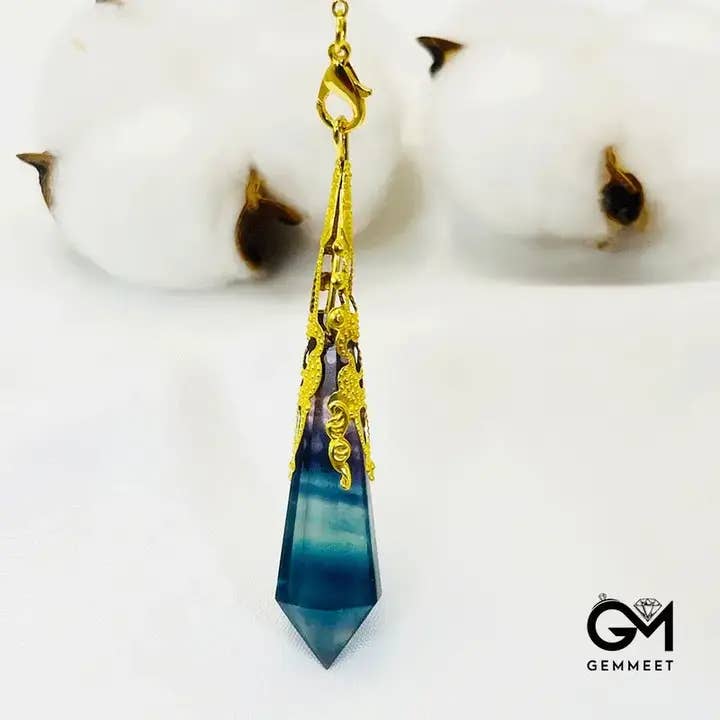GemMeet - Venta al por mayor Abalorios/colgantes individuales - Colgante hexagonal de energía espiritual Fluorite FM 2