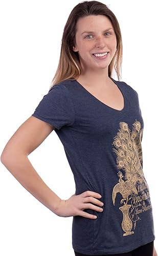 Ann Arbor Tees - Vendita all'ingrosso Maglietta serigrafata - Donna - Maglietta scollata a V da donna "Orgoglio e Pregiudizio" di Jane Austen6