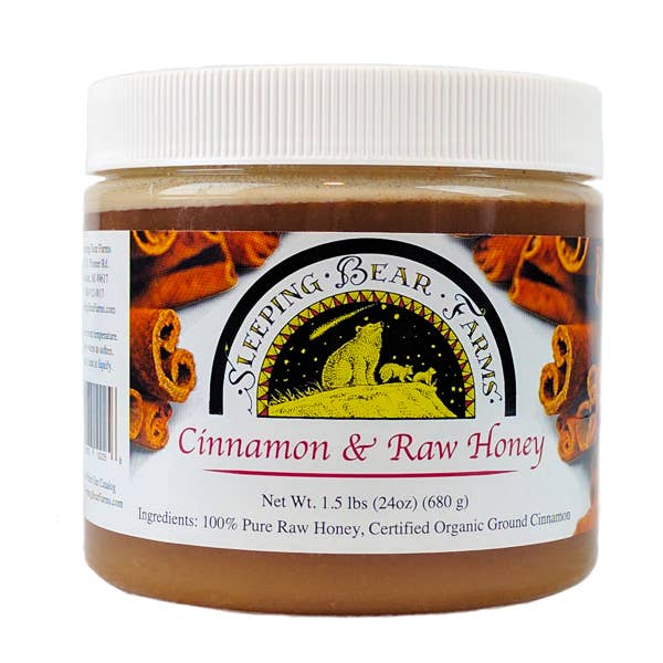 Sleeping Bear Farms - Wholesale Honey - 1.5 LB Cinnamon and Raw Honey Smooth and Spreadable1