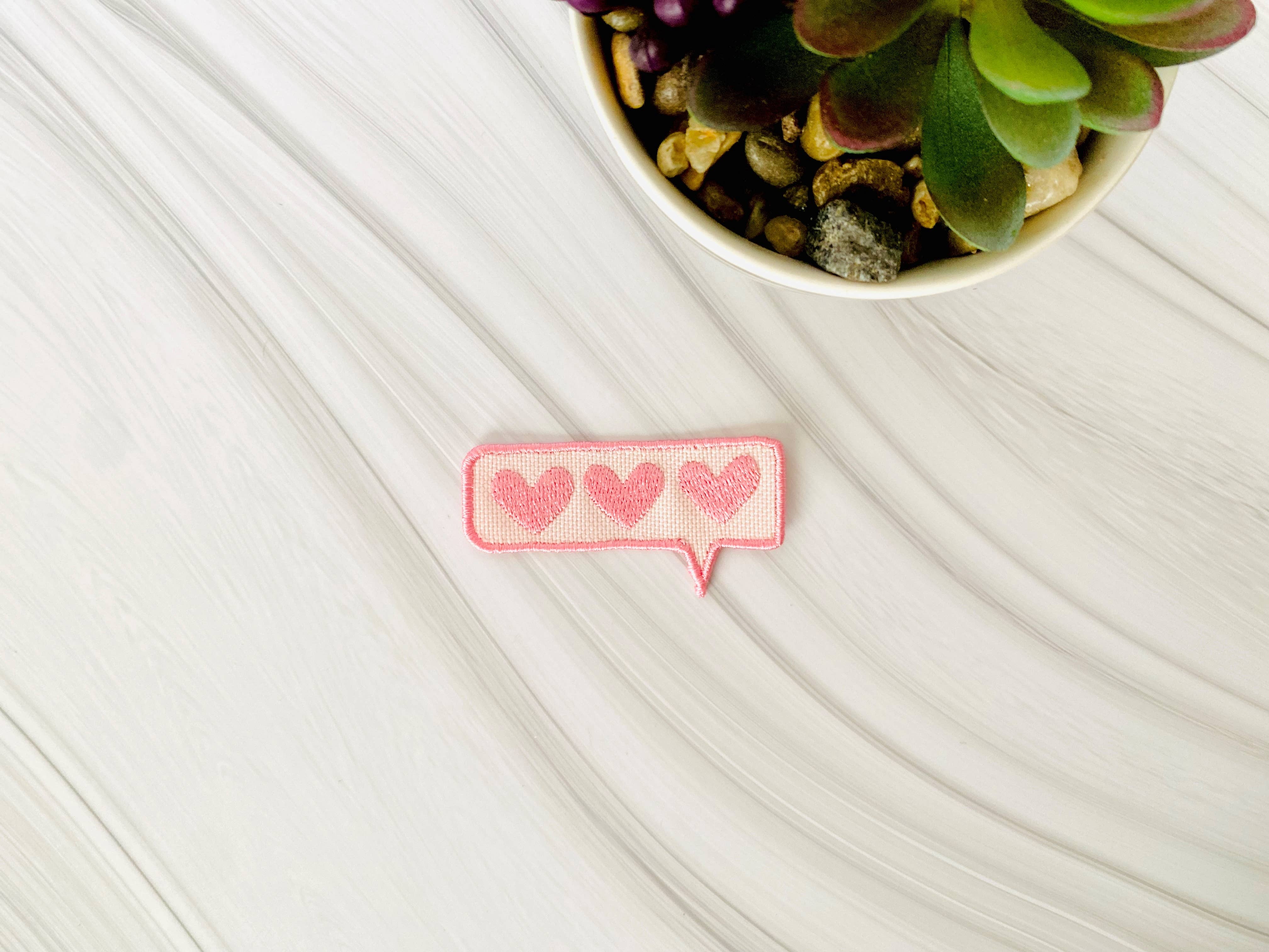 R & R Stitched - Wholesale Patch - heart convo embroidered iron-on patch0