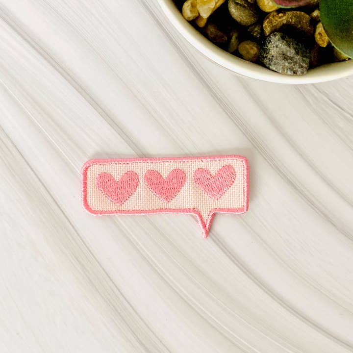 R & R Stitched - Wholesale Patch - heart convo embroidered iron-on patch0
