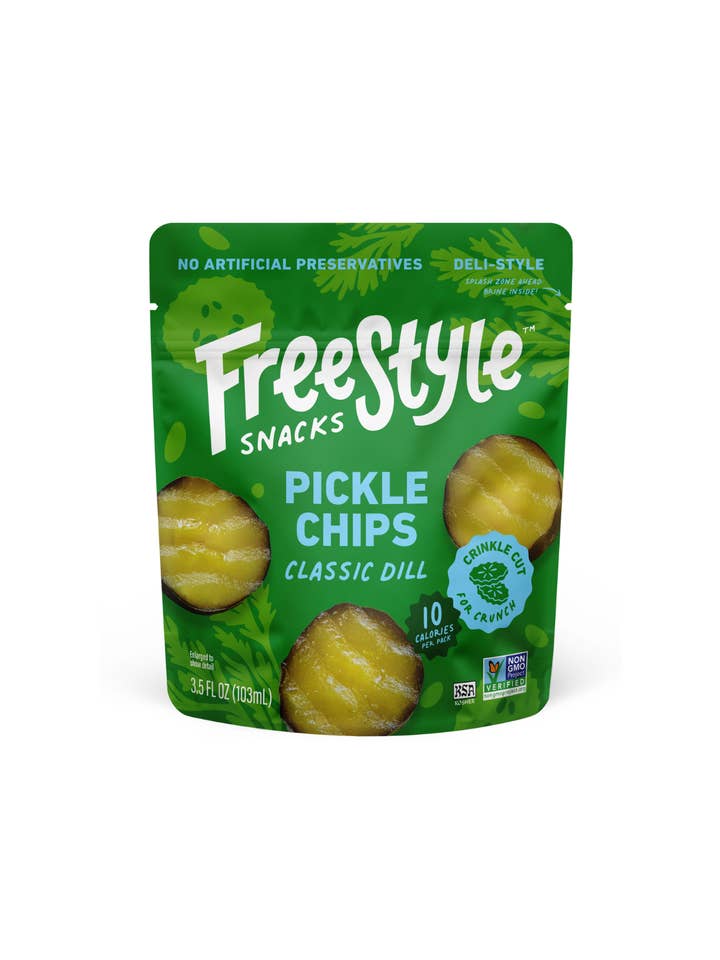 Classic Dill Pickle Chips (6 Pack) for wholesale by Freestyle Snacks