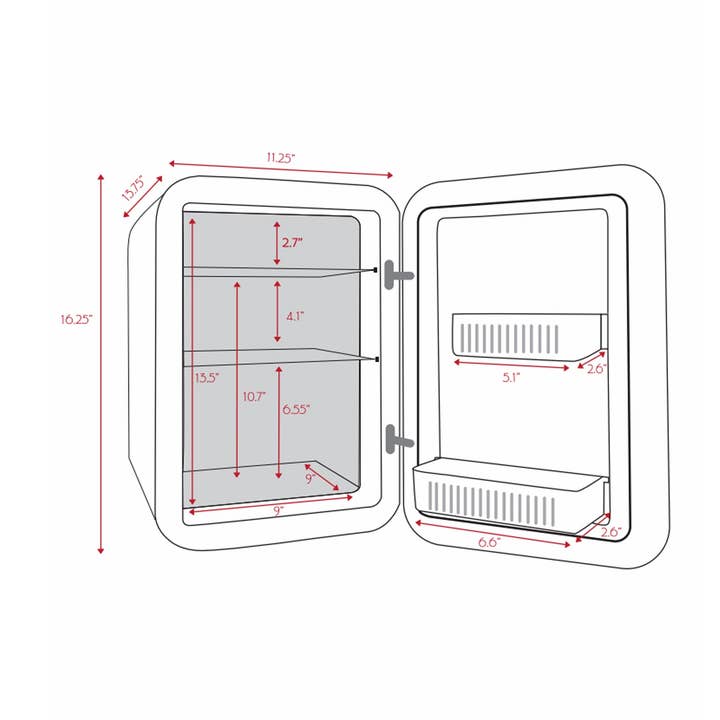 Concord 20 Liter Large Mini Fridge with Temperature Control for wholesale by Cooluli