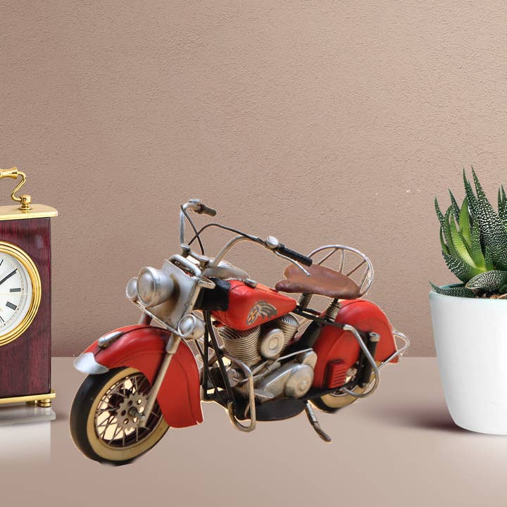 Bronzhaus - Wholesale Decorative tabletop object - Metal Material Red Harley Davidson Indian Motorcycle Model Use Decorative Decor1