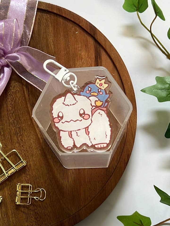 Llavero de Purpurina de Doble Cara Yeti & Pepe para venta al por mayor de Peony Lee Art