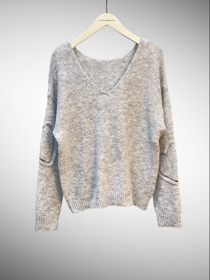 Moov Group – Großhandel Strickpullover – Damen – PULLI KRAGEN V Y5330