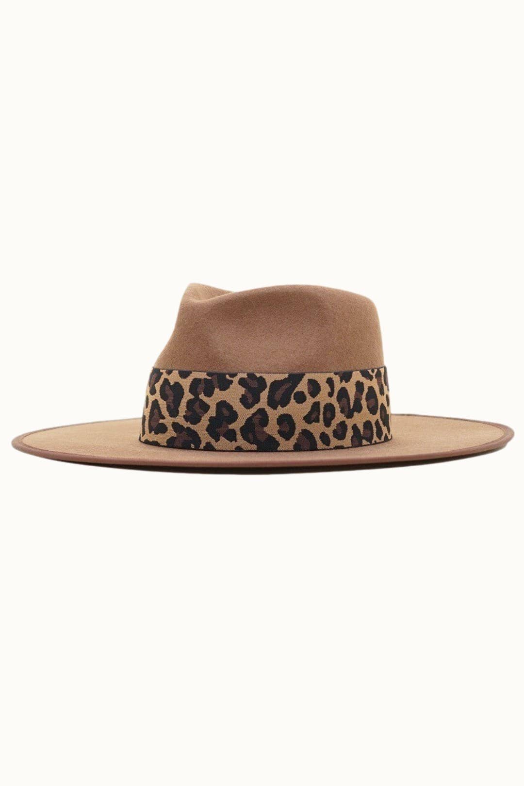Olive & Pique - Wholesale Fedora - Women's - Leopard Banded 100% Wool Felt Structed Rancher, Satin Lined, Chestnut5
