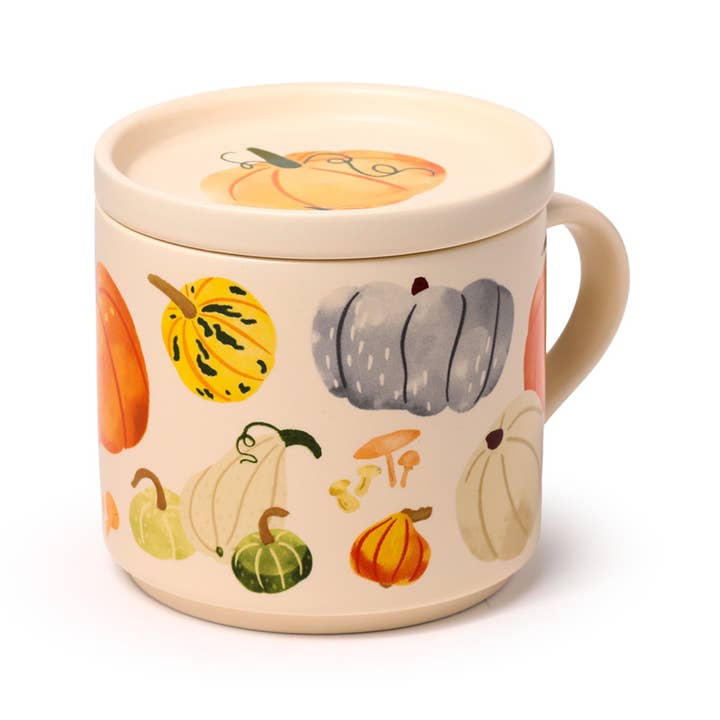 Puckator Ltd – wholesale Coffee mug – Autumn Harvest Porcelain Mug & Coaster Lid Set