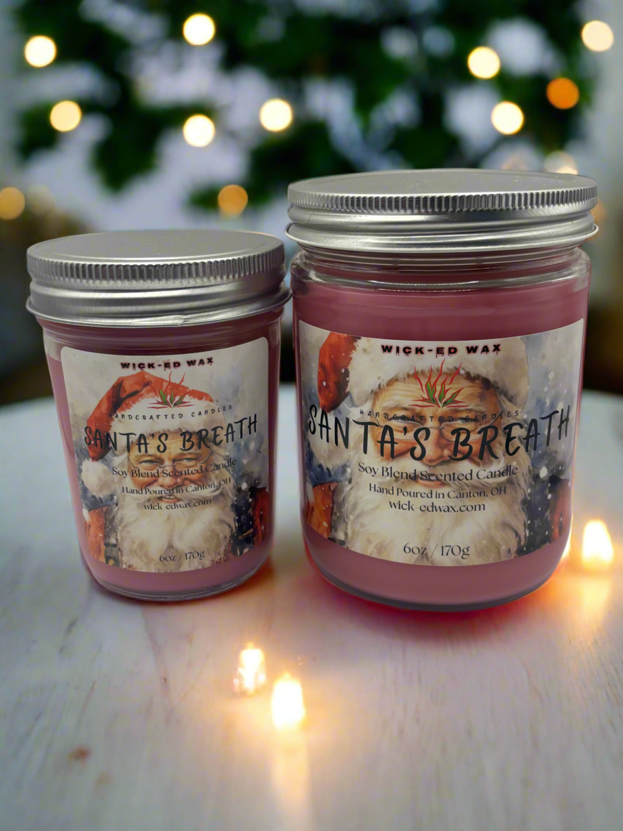 Wick-ed Wax Candles - Vendita all'ingrosso Candela in vasetto - Respiro di Babbo Natale - Candela Profumata al Profumo di Prugna Zuccherata1
