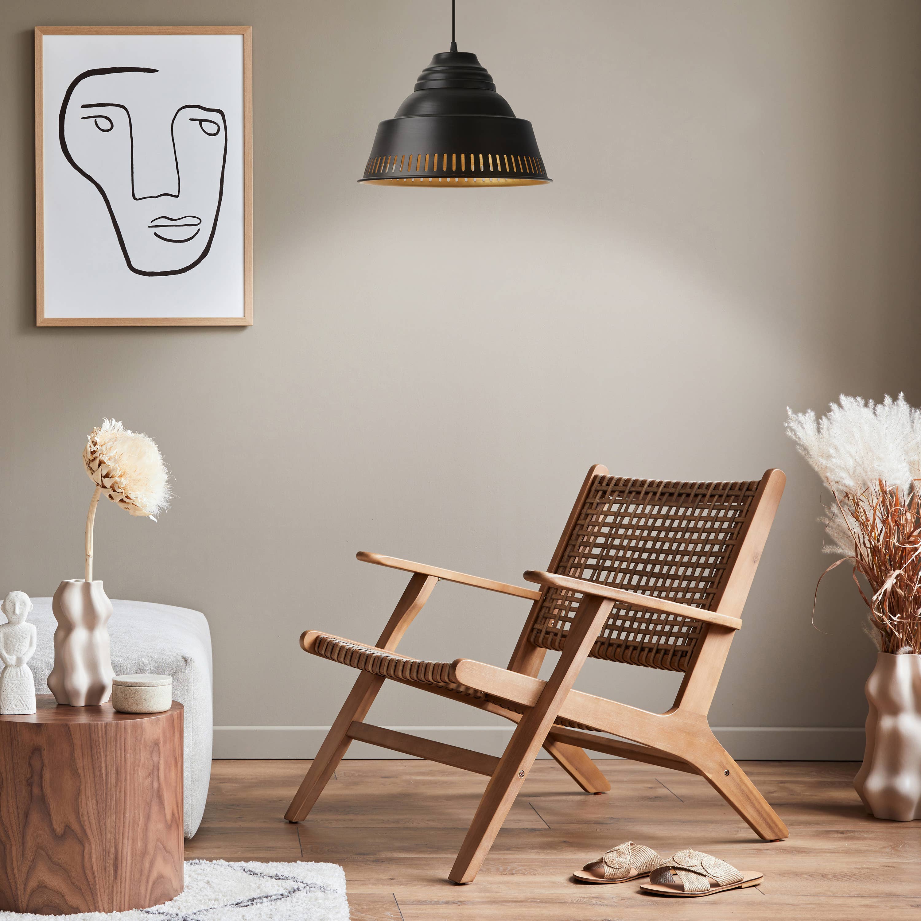 River of Goods - Vente Lustre/Suspension - Lampe suspendue en métal Aden noir à 1 ampoule, 14 po W4