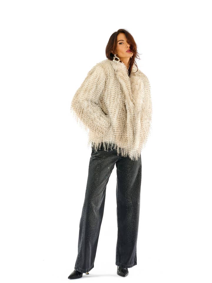 Feather-effect jacket for wholesale by Giorgia & Johns