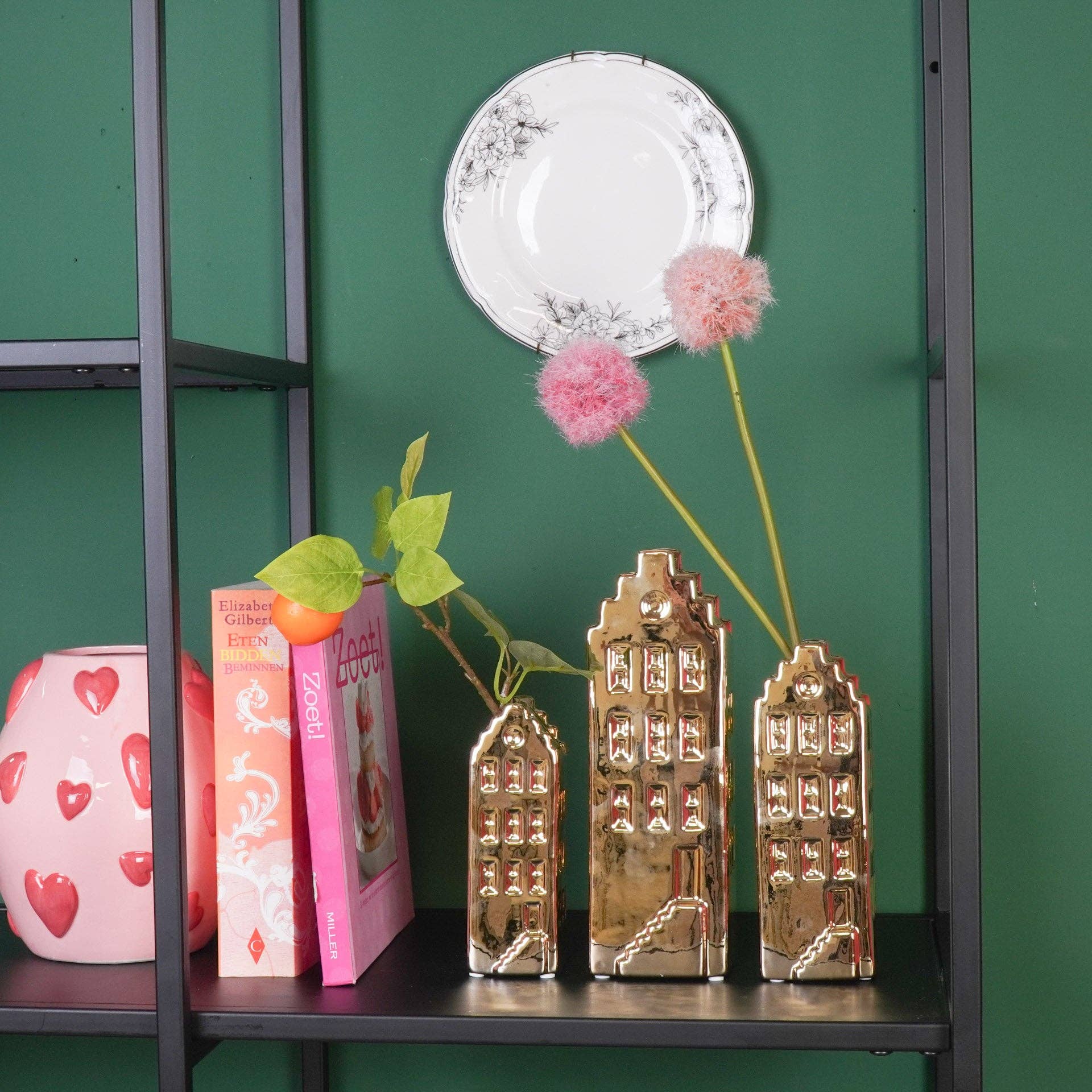 Housevitamin bv - Wholesale Vase - Flower Vase - House Vase - Ceramic - Gold- 5x4,5x14,5 cm4