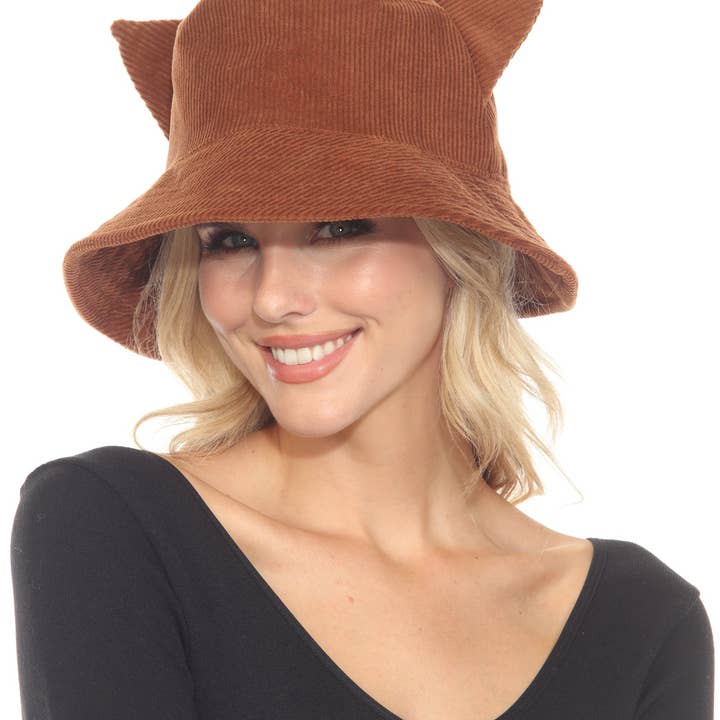 Lakhays Collection Inc. - Wholesale Bucket hat – Women's - Kitty Ears Corduroy Bucket Hat5