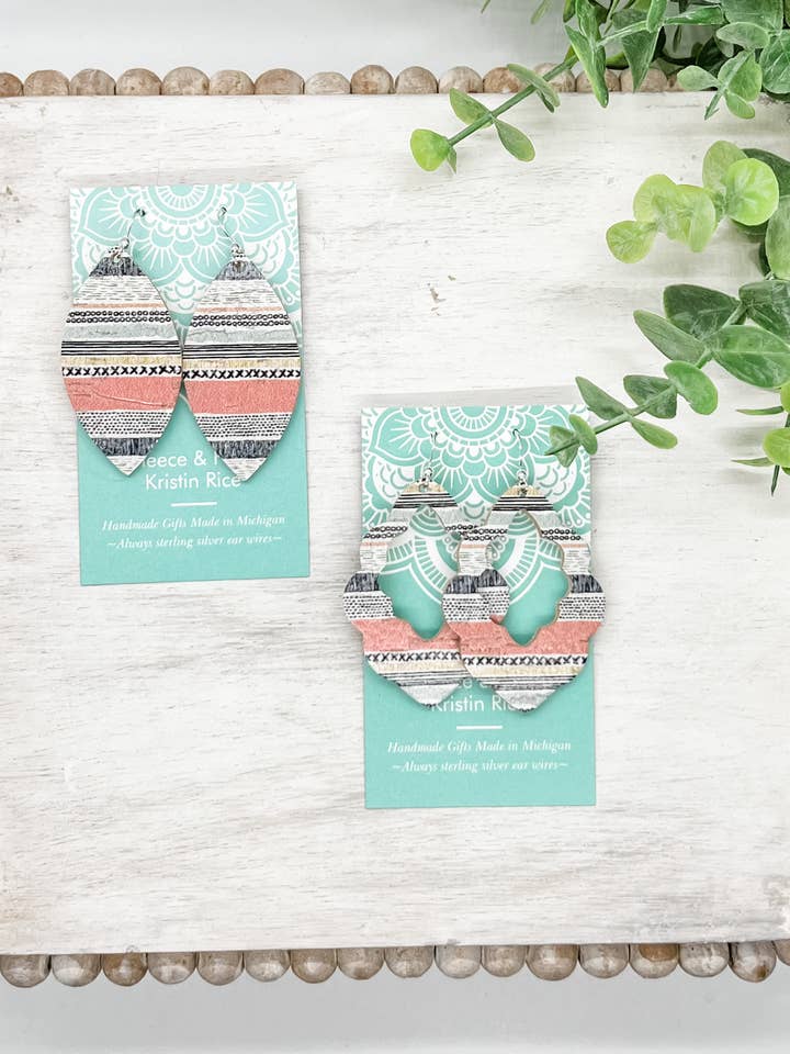 Pendientes de corcho boho pastel hechos a mano para venta al por mayor de Fleece & Fancy