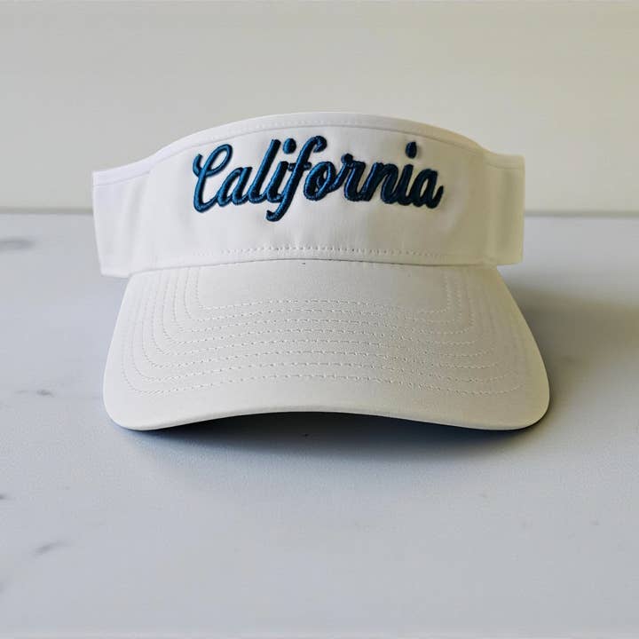 Custom 3D Puff Embroidered Poly Visor - Your Text/State for wholesale by Mad River