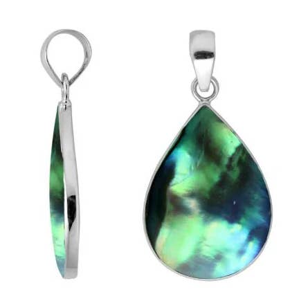 Pendentif en forme de larme en argent sterling avec pierre précieuse pour la vente par Monika Friend Kollection, LLC