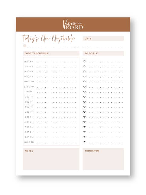 Bloco de notas de planejamento diário elegante por atacado de Vision On Board