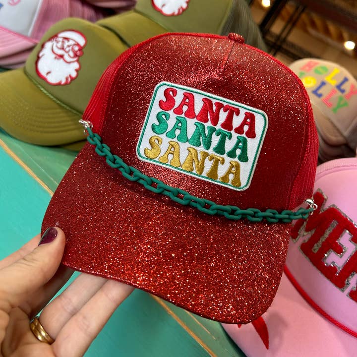 Santa Patch Trucker Hat | Christmas Caps| Holiday | Merry for wholesale by Vibes Hat Company