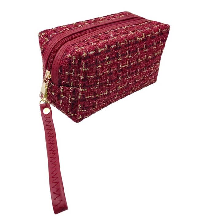 MiMi Wholesale - Wholesale Pouch - Women's - EG10307 Tweed Pouch With Wristlet Strap4