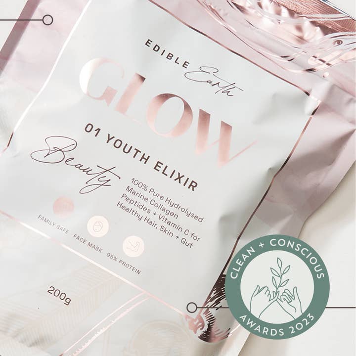 #1 GLOW Youth Elixir // Hydrolysed Marine Collagen Peptides for wholesale by Edible Earth