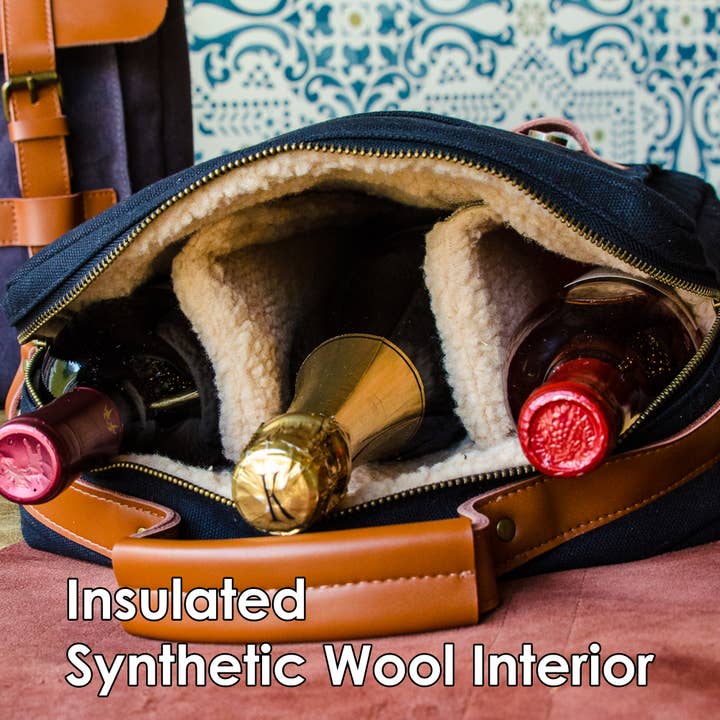 Primeware Inc. - Wholesale Wine Tote - Treo Three Bottle Leather Wine Tote Backpack Carrier6