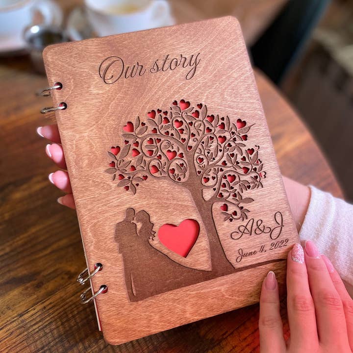 Cherish Deal – Großhandel Scrapbook – Unser persönliches Geschichtsbuch, Holz-Erinnerungsbuch für Paare
