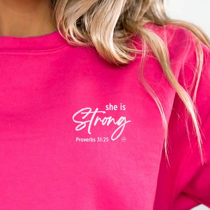 Never Lose Hope Designs – wholesale Graphic sweatshirt – Women’s – She is Strong Christian Sweatshirt1