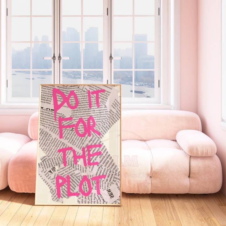 CLM Creative Studio - Wholesale Art Print - Do It For The Plot Retro Newspaper Pastel Wall Art Prints