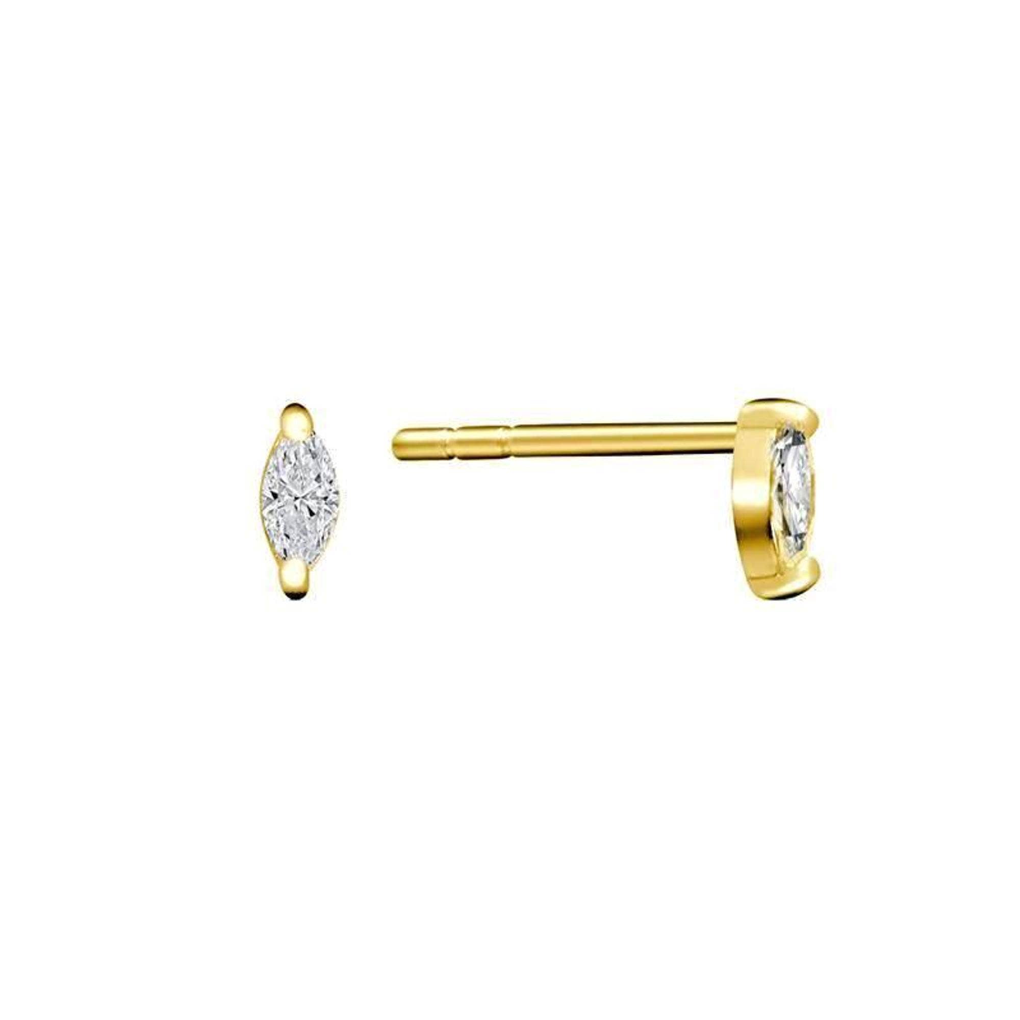 Something Silver – wholesale Stud/post earrings – Mini Shining CZ Marquise Studs0