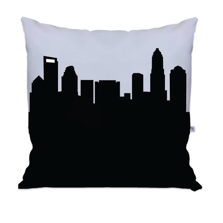 Charlotte NC Skyline Large Throw Pillow for wholesale by Anne Cate
